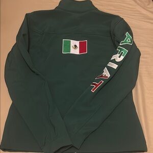 Ariat Dark Green Jacket with Flag Patch